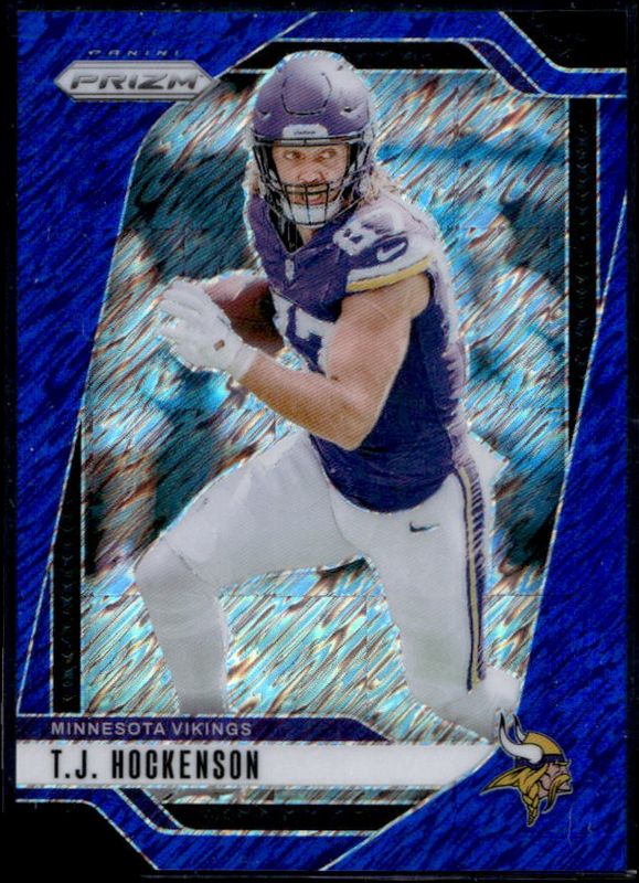 TJ Hockenson 2024 Prizm #188 Blue Shimmer /25 RAW
