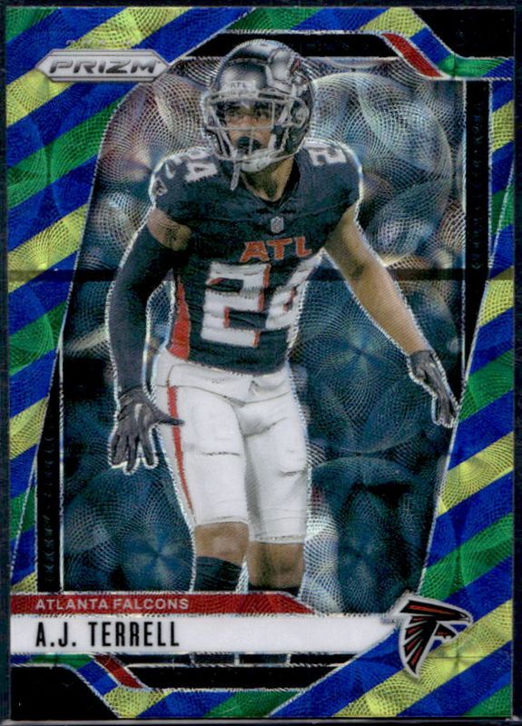AJ Terrell 2024 Prizm #15 Choice Blue Yellow Green RAW