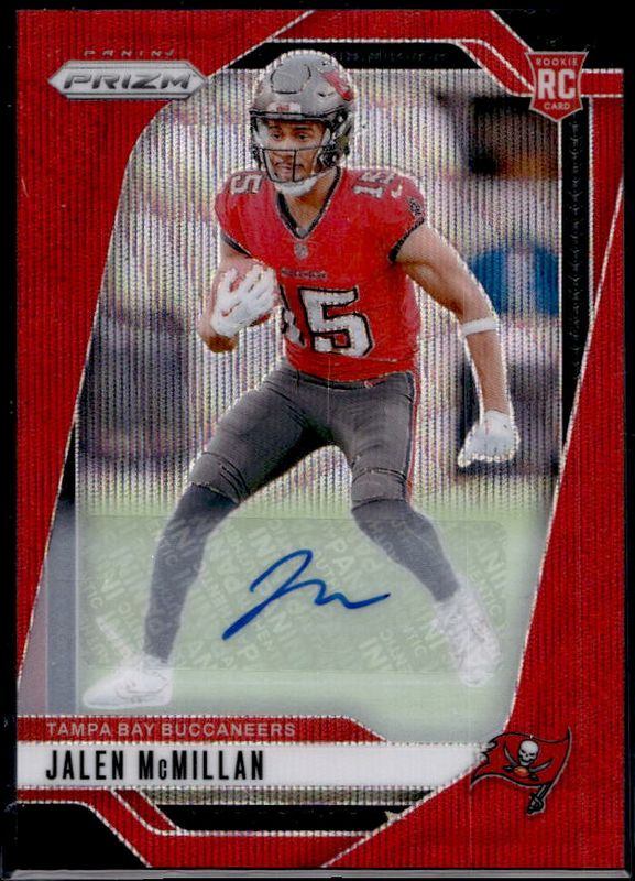 Jalen McMillan 2024 Prizm #338 Base Autographs - Red Wave /149 Rookie RAW