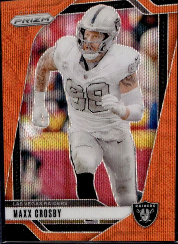 Maxx Crosby 2024 Prizm #152 Orange Wave /60 RAW