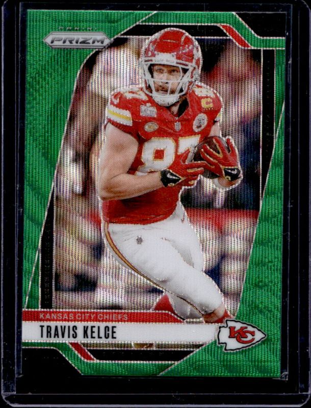 Travis Kelce 2024 Prizm #140 Green Wave RAW