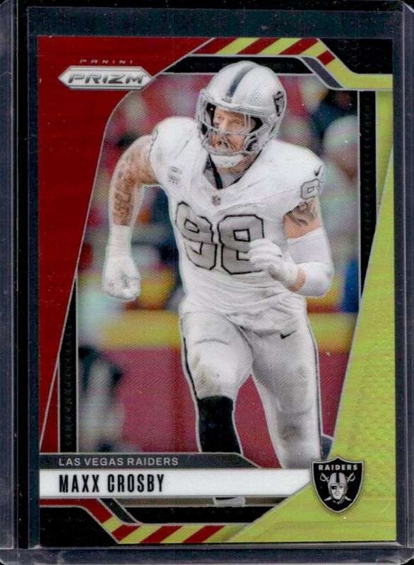 Maxx Crosby 2024 Prizm #152 Red & Yellow /44 RAW