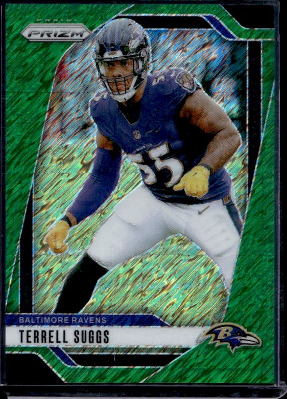 Terrell Suggs 2024 Prizm #26 Green Shimmer /5 RAW