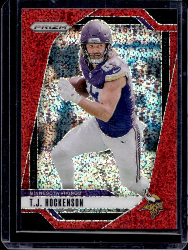 TJ Hockenson 2024 Prizm #188 Red Sparkle /(SSP) RAW