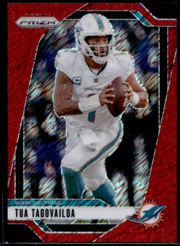 Tua Tagovailoa 2024 Prizm #175 Red Shimmer /35 RAW