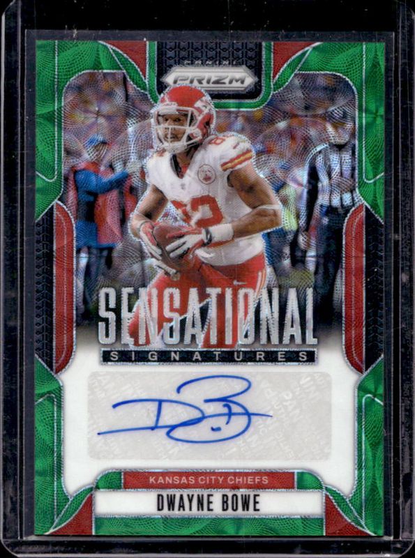 Dwayne Bowe 2024 Prizm #SS-DBE Sensational Signatures - Green Scope /75 RAW
