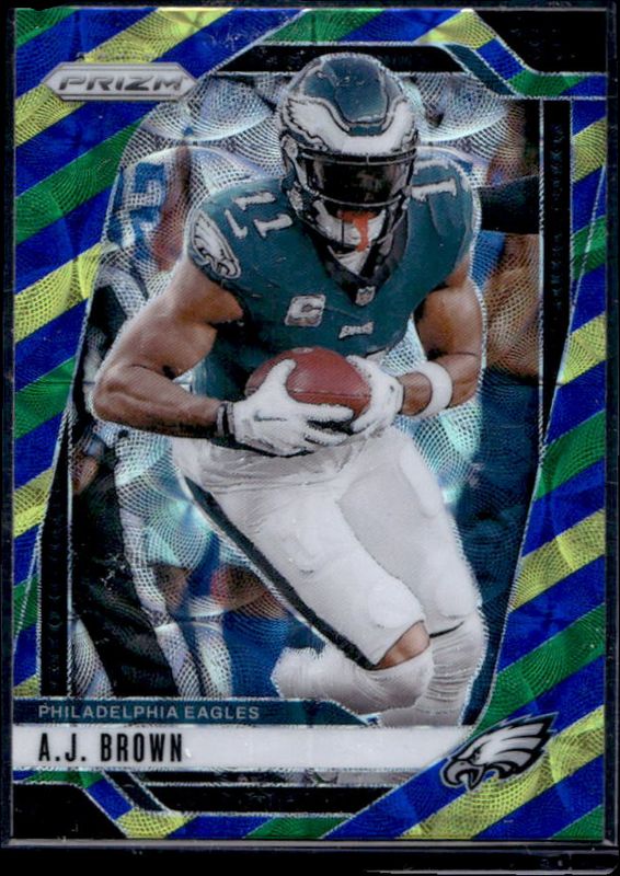 AJ Brown 2024 Prizm #233 Choice Blue Yellow Green RAW