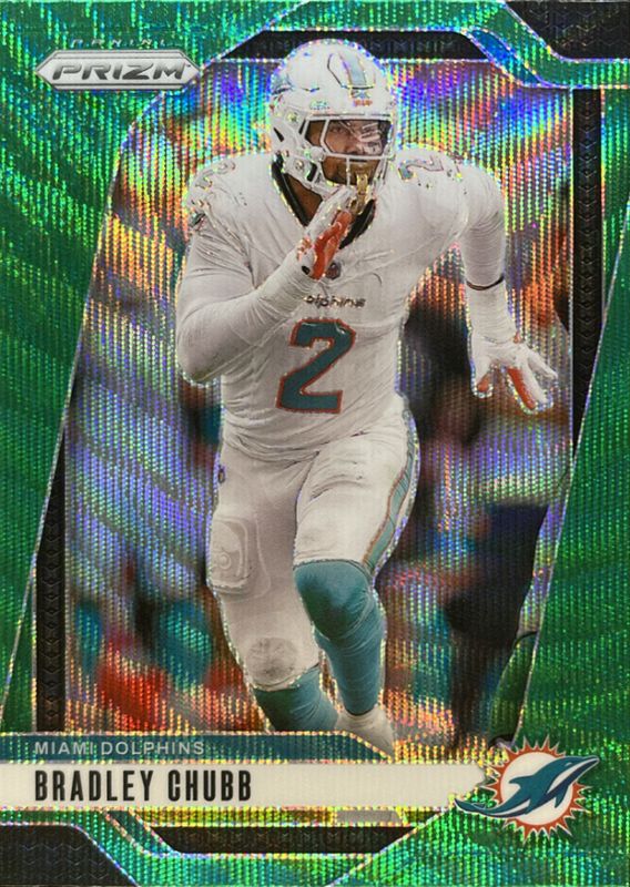 Bradley Chubb 2024 Prizm #181 Green Wave RAW