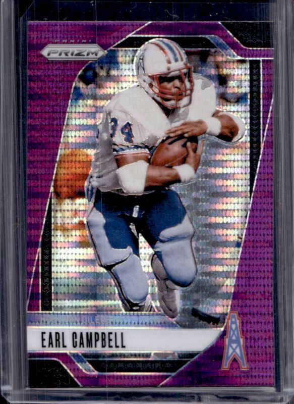 Earl Campbell 2024 Prizm #297 Purple Pulsar RAW