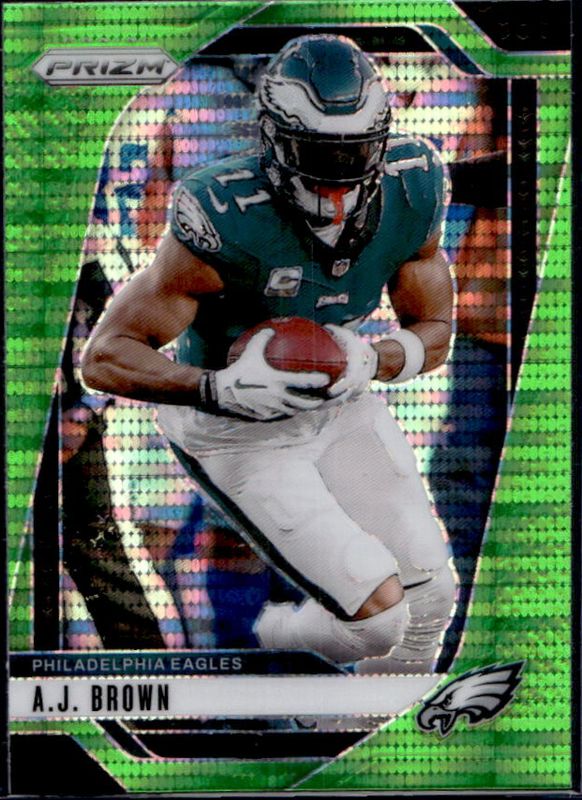 AJ Brown 2024 Prizm #233 Neon Green Pulsar RAW