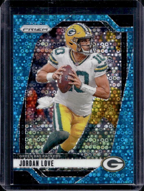 Jordan Love 2024 Prizm #101 No Huddle Blue /99 RAW