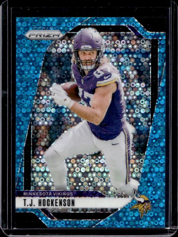 TJ Hockenson 2024 Prizm #188 No Huddle Blue /99 RAW