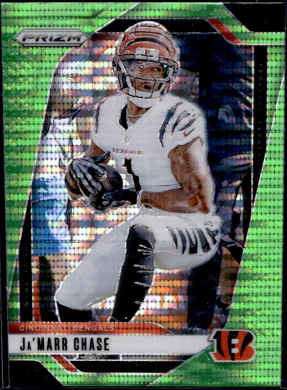 Ja'Marr Chase 2024 Prizm #57 Neon Green Pulsar RAW