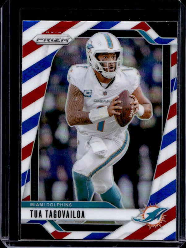 Tua Tagovailoa 2024 Prizm #175 Red White Blue RAW