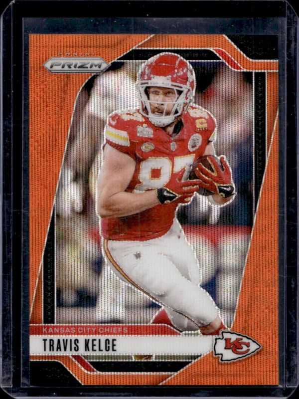 Travis Kelce 2024 Prizm #140 Orange Wave /60 RAW