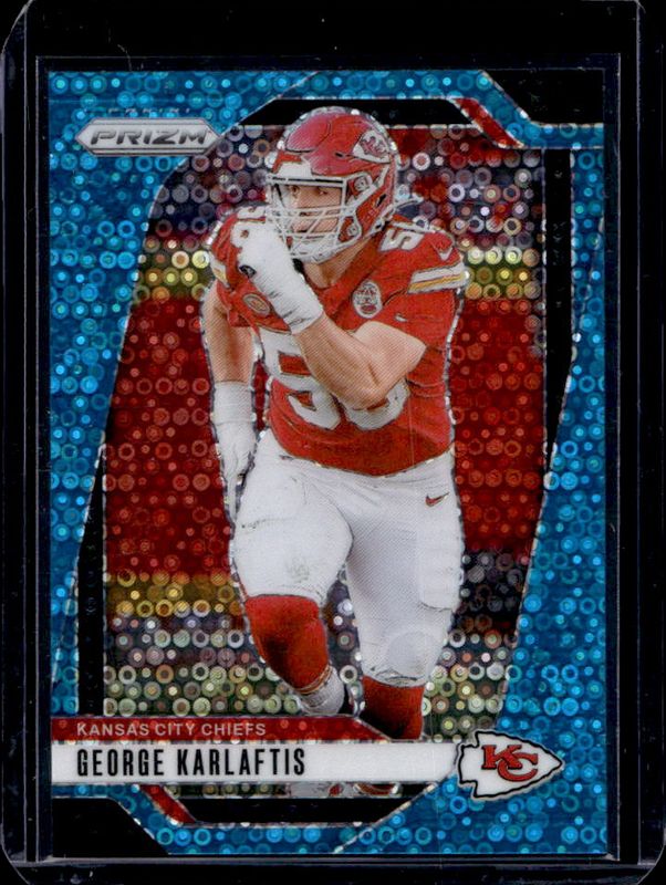 George Karlaftis 2024 Prizm #142 No Huddle Blue /99 RAW