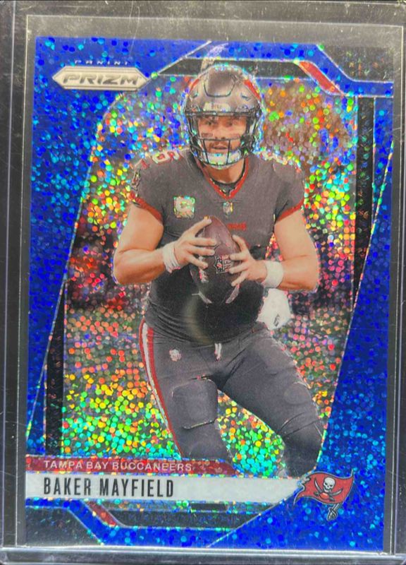 Baker Mayfield 2024 Prizm #268 Blue Sparkle /96 RAW