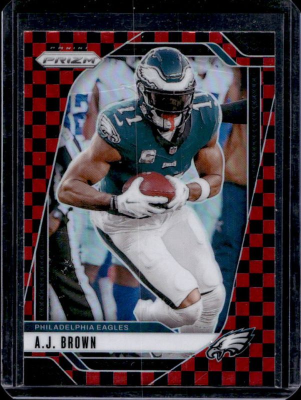 AJ Brown 2024 Prizm #233 Black & Red Checker /(SSP) RAW