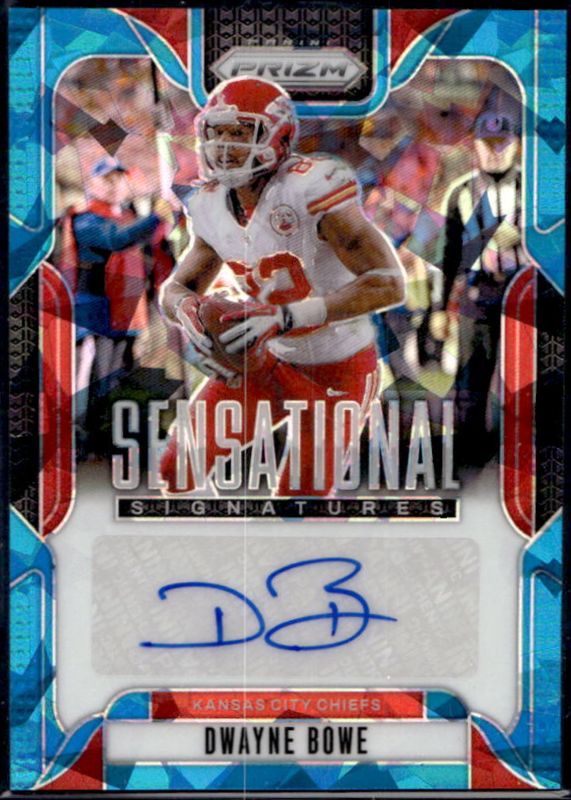 Dwayne Bowe 2024 Prizm #SS-DBE Sensational Signatures - Blue Ice /99 RAW