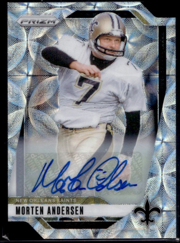 Morten Andersen 2024 Prizm #211 Base Autographs - Choice /100 RAW