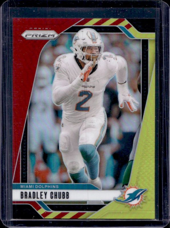Bradley Chubb 2024 Prizm #181 Red & Yellow /44 RAW