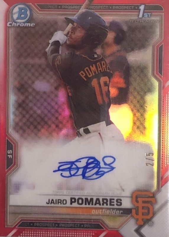 2021 Bowman #CPA-JP Chrome Prospect Auto - Red Refractor /5 (1st)