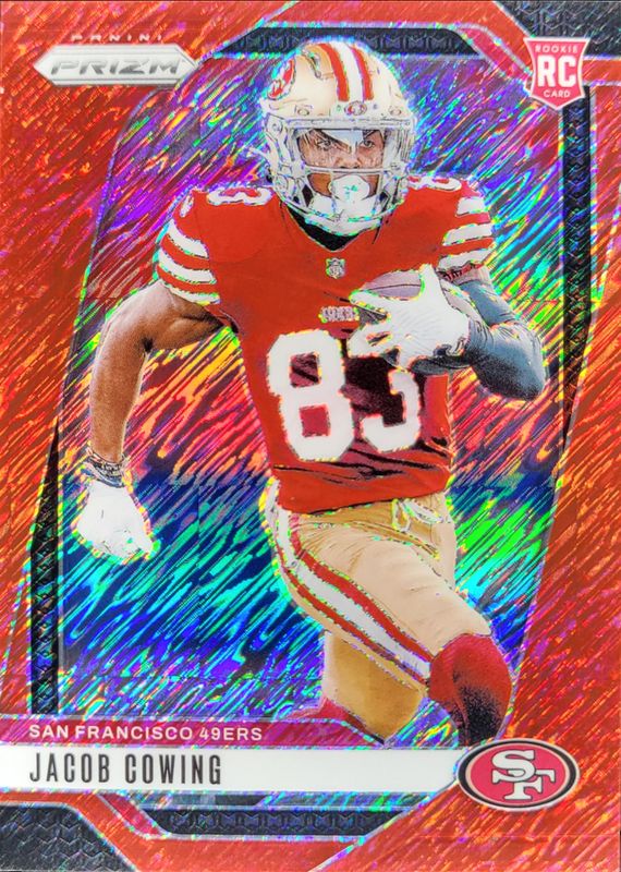 Jacob Cowing 2024 Prizm #335 Red Shimmer /35 Rookie RAW