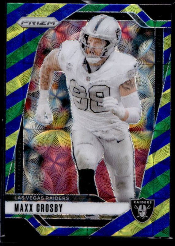 Maxx Crosby 2024 Prizm #152 Choice Blue Yellow Green RAW