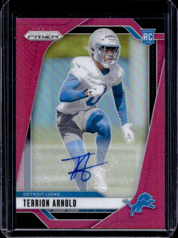 Terrion Arnold 2024 Prizm #389 Base Autographs - Pink Rookie RAW