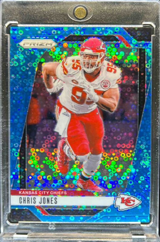Chris Jones 2024 Prizm #143 No Huddle Blue /99 RAW