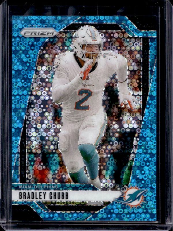 Bradley Chubb 2024 Prizm #181 No Huddle Blue /99 RAW