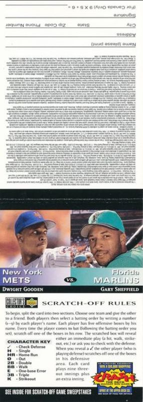 1994 Upper Deck Collector's Choice You Crash the Deck Game Pieces (Team vs. Team)