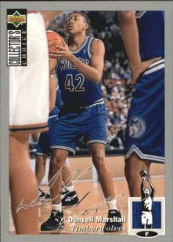 Donyell Marshall 1994 Collector's Choice #313 Silver Signatures Rookie RAW