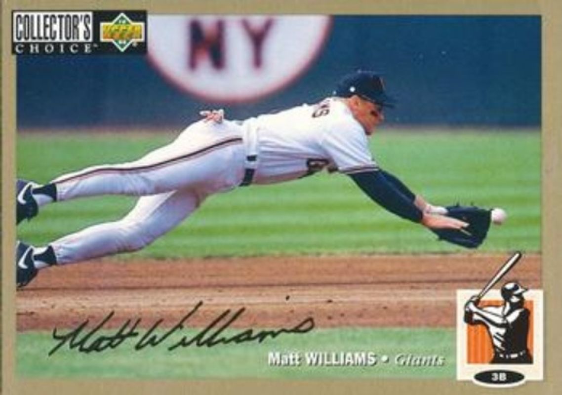 Matt Williams 1994 Collector's Choice #299 Gold Signatures RAW