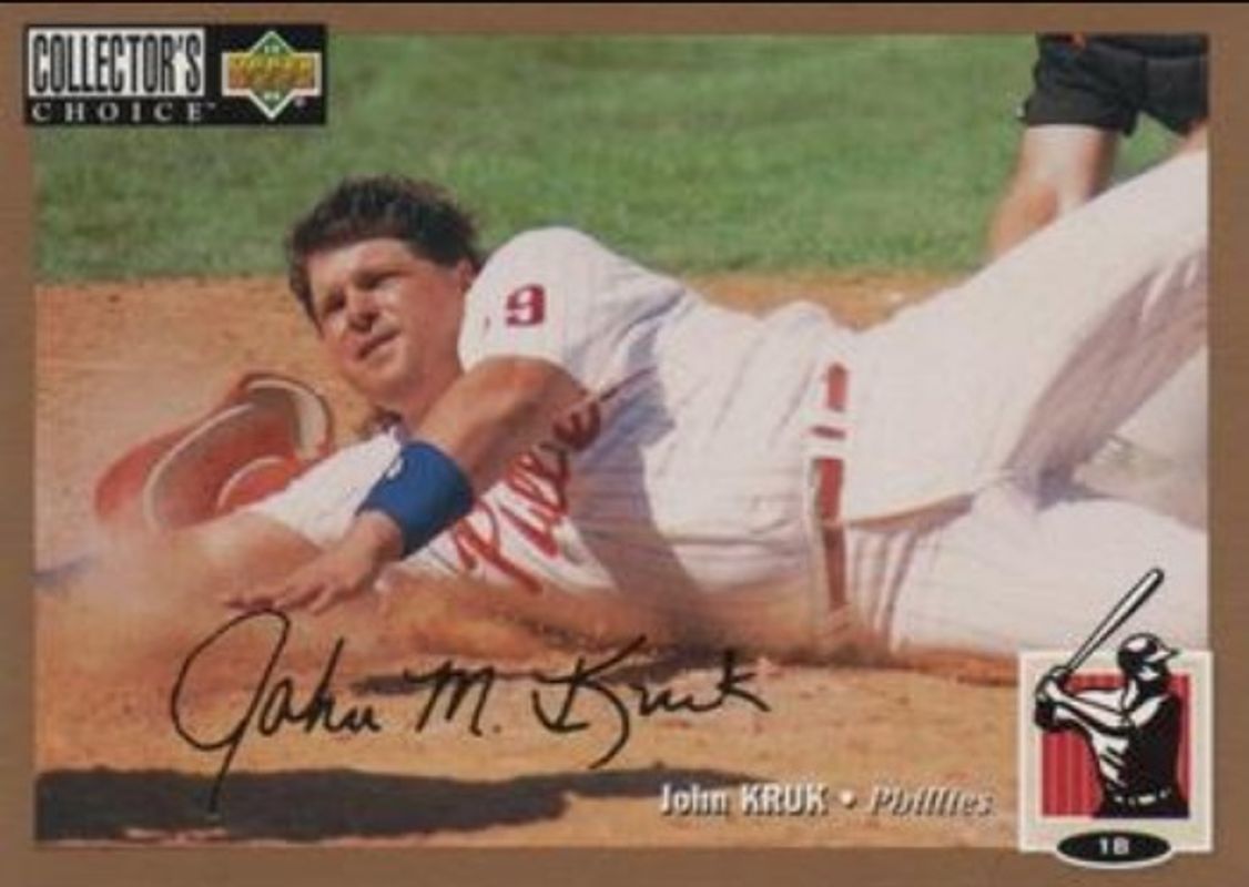 John Kruk 1994 Collector's Choice #168 Gold Signatures RAW