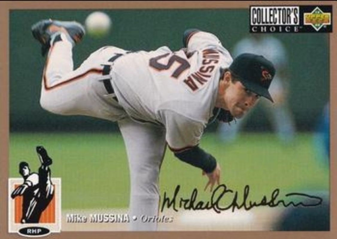 Mike Mussina 1994 Collector's Choice #475 Gold Signatures RAW