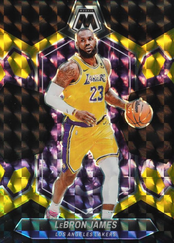 LeBron James 2023 Mosaic #92 Choice Black Gold /8 RAW