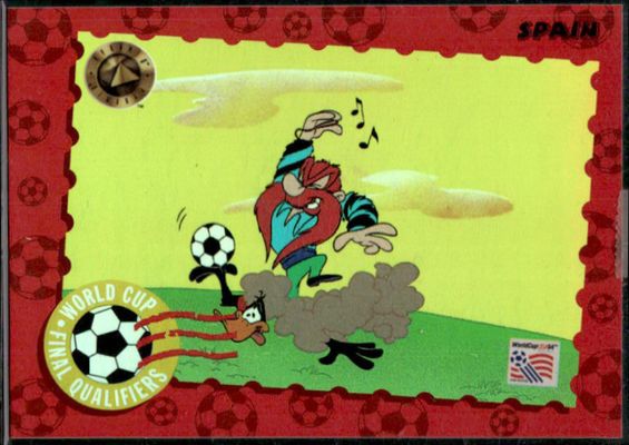 1994 Upper Deck World Cup Toons #Q21 World Cup Final Qualifiers Holograms
