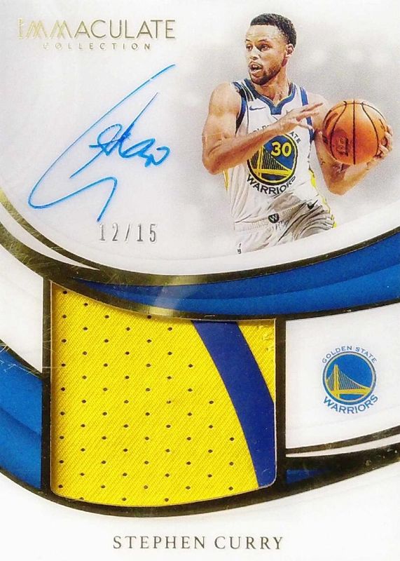 Stephen Curry 2018 Immaculate #PP-SCY Premium Patch Autographs (/15) RAW