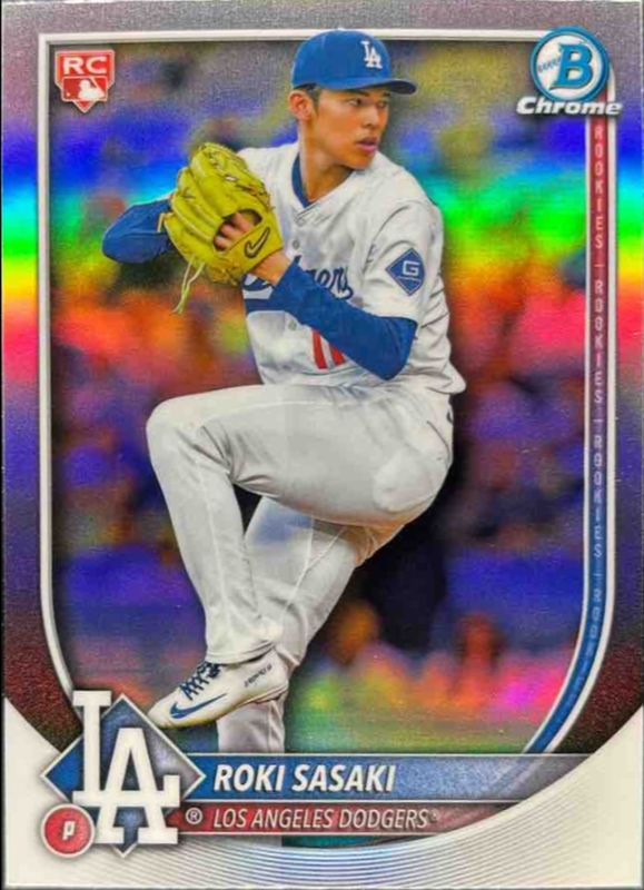 Roki Sasaki 2025 Bowman Chrome #12 Base Red RC Variation Rookie RAW