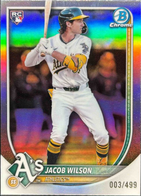 Jacob Wilson 2025 Bowman Chrome #1 Base Red RC Variation Rookie RAW