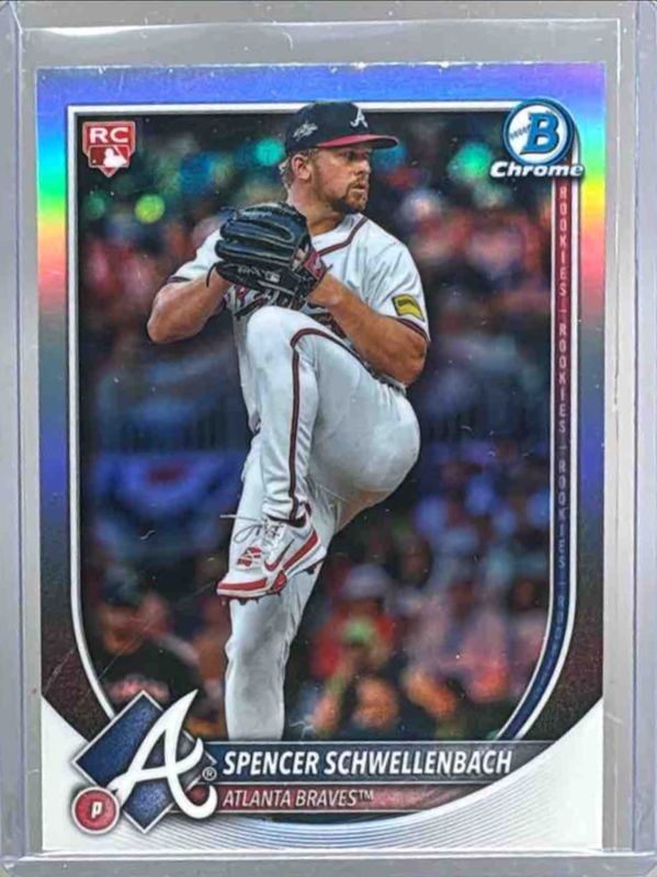 Spencer Schwellenbach 2025 Bowman Chrome #84 Base Red RC Variation