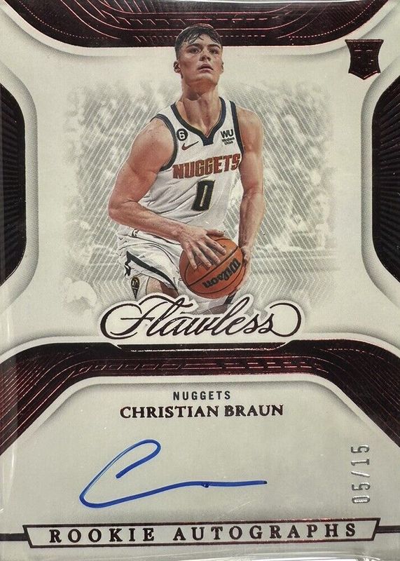 Christian Braun 2022 Flawless #RA-CHB Rookie Autographs - Ruby /15 PSA 10