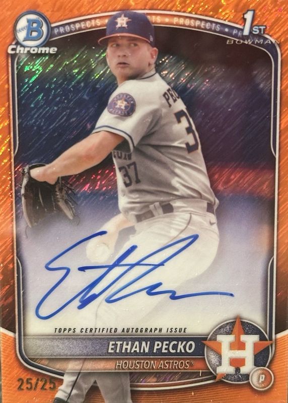 2025 Bowman Chrome #CPA-EPE Prospect Auto - Orange Shimmer Refractor /25 (1st)