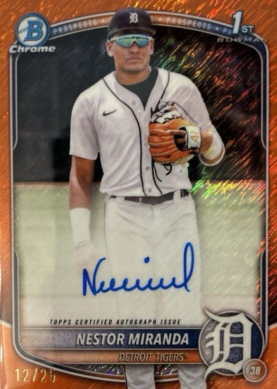 2025 Bowman Chrome #CPA-NM Prospect Auto - Orange Shimmer Refractor /25 (1st)