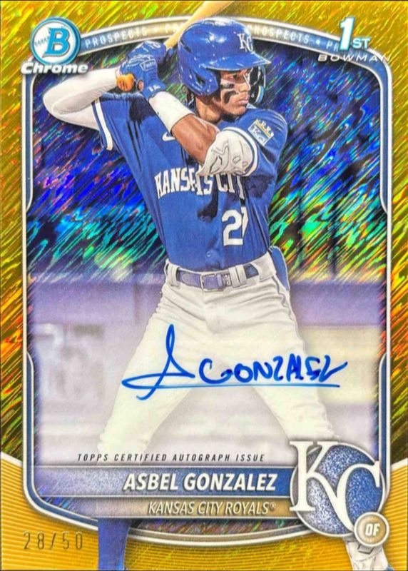 2025 Bowman Chrome #CPA-AG Prospect Auto - Gold Shimmer Refractor /50 (1st)