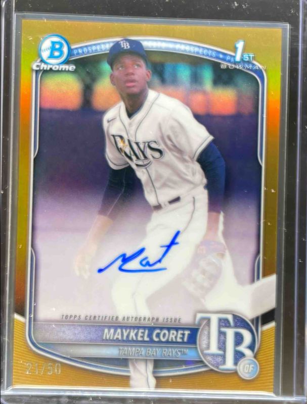 Maykel Coret 2025 Bowman Chrome #CPA-MC Prospect Auto - Gold Refractor /50 (1st) RAW