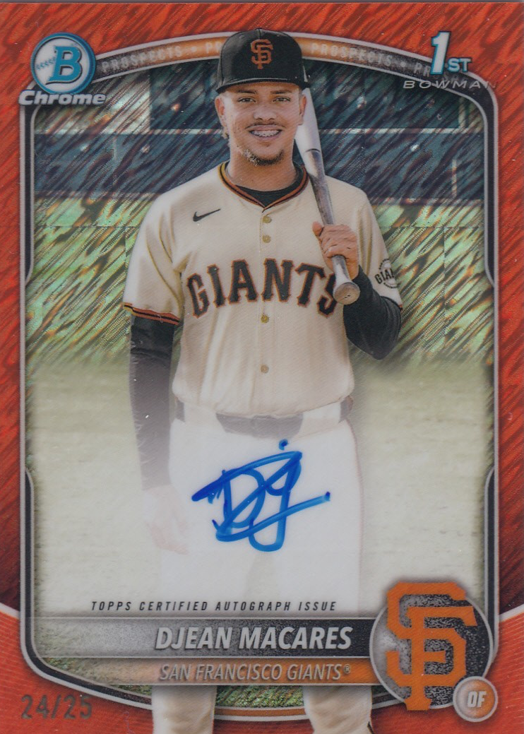 Djean Macares 2025 Bowman Chrome #CPA-DM Prospect Auto - Orange 