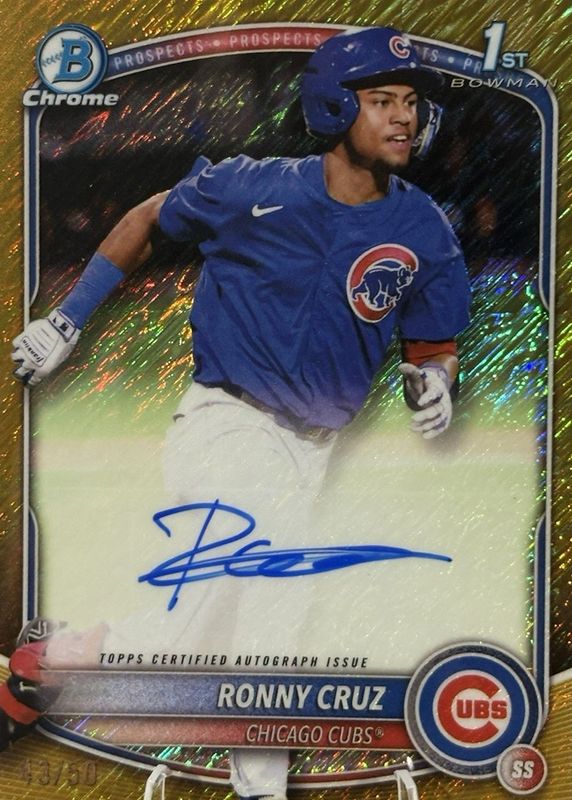 2025 Bowman Chrome #CPA-RCR Prospect Auto - Gold Shimmer Refractor /50 (1st)