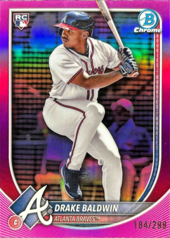 Drake Baldwin 2025 Bowman Chrome #75 Fuchsia Refractor /299 Rookie RAW